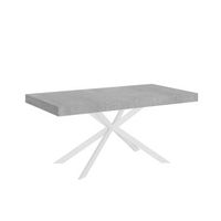 mesa extensible 90x160264 cm plaker cemento patas blanca
