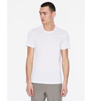 A|X Armani Exchange para hombre. 8NZT74ZJA5Z1100 Camiseta Básica blanco (L), Casual, Algodón, Manga corta