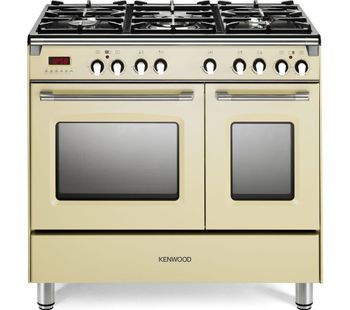 CK435CR 90 cm Dual Fuel Range Cooker - Cream & Stainless Steel, Stainless Steel