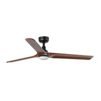 ventilador con luz madera de pino nogal oscuro 27x27x27 cm