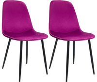 juego de 2 sillas de comedor maryam terciopelo lila 54x45x88 cm