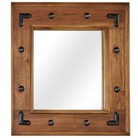 espejo de madera maciza de acacia 50x50 cm vidaxl