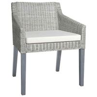 pack 2 uds sillas de comedor  silla de cocina  mueble de comedor con cojines ratan natural gris