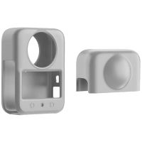 carcasa de silicona puluz para dji osmo 360 con tapa de lente gris