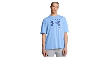 Camiseta de manga corta under armour heavyweight logo azul hombre s