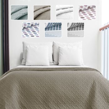 Colcha Bouti  Cubre Cama Rombos Lisa o Estampada, Colcha  100% Poliéster. Fina, Extra Suave y Ligera para Entretiempo, Primavera y Verano.