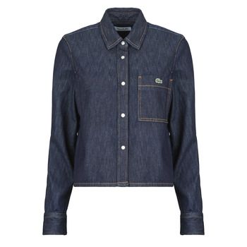 Lacoste Camisa Chemise courte en denim regular fit para mujer