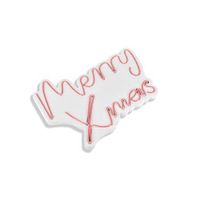 iluminacion led decorativa de plastico merry christmas rosa 43x33x2 cm
