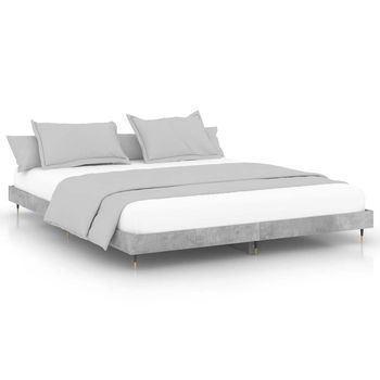 Estructura De Cama Madera Contrachapada Gris Hormigón 120x200cm