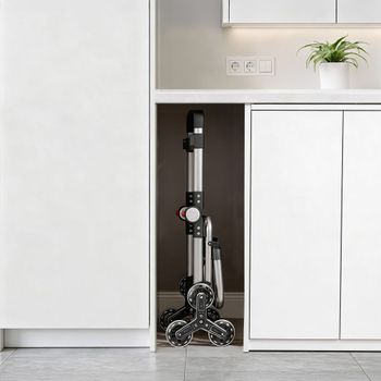 Carrito de la compra, 3 en 1, plegable, 56l y bolsa térmica, gris