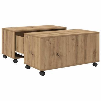 Mesa De Café Roble Artisan 75 X 75 X 38 Cm Madera De Ingeniería Vidaxl