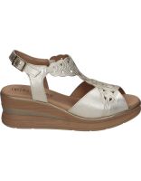 sandalias de piel con cuna para mujer pitillos 10350 color dorado 40