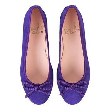 Bailarina plana en ante morado - Modelo Roma.