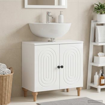 Vidaxl Mueble De Lavabo Para Baño Alkmaar Blanco Brillante