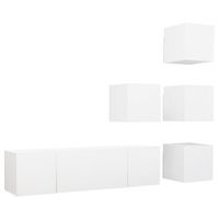 set de muebles de salon tv 6 uds  mueble de salon  gabinete de tv madera de ingenieria blanco