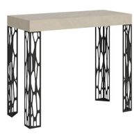 consola extensible 90x40300 cm efecto madera cachemira hierro