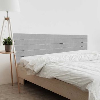 Dhome Cabecero De Madera Reciclada Dm Para Camas De 160 Estilo Palet Horizontal Dual Dividido En 2 Piezas Cama Palet Herrajes Incluidos (160cm Dual, Espigas Gris)