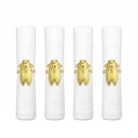 anillos para servilletas cigarras doradas - set de 4