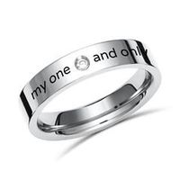 anillo titanio brillante grabado laser 4 mm