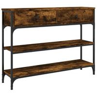 mesa consola madera de ingenieria roble ahumado 100x25x75 cm vidaxl