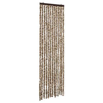Cortina Mosquitera De Chenilla Beige Y Marrón 56x185 Cm