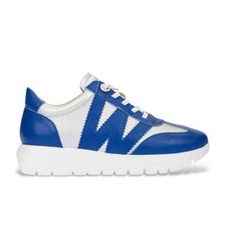 Wonders para mujer. A-2476_941_12396 Zapatillas de piel Odisei 76 blanco, azul (38), Plano, Cordones, Casual