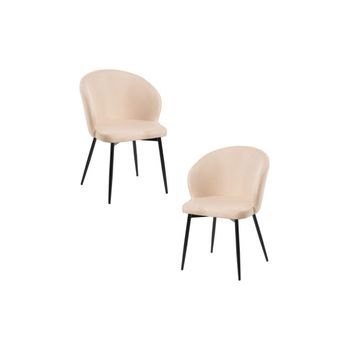 Pack 2 Sillas Cusa Tela De Tela 57*71*57 Cm - Beige