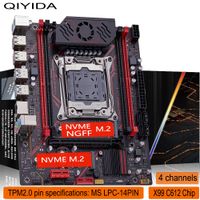 placa base qiyida x99 con interfaz tpm 20 lga 2011 3 compatible con nvme ngff m2 4 canales chip x99 c612 memoria ddr4 sata30 usb30