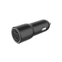cargador rapido coche gembird power livery- 2 puertos usb tipo c 40 w negro