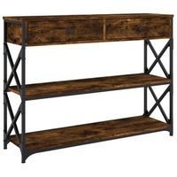 mesa consola  mesa de entrada madera de ingenieria roble ahumado 100x28x75 cm