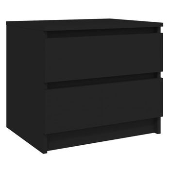 Mesita De Noche | Mesa Auxiliar | Mesilla Madera Contrachapada Negro 50x39x43,5 Cm