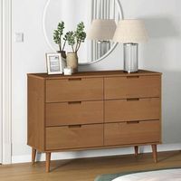 mesita de noche  mesilla de noche molde madera maciza de pino marron 113x40x80 cm cfw106870