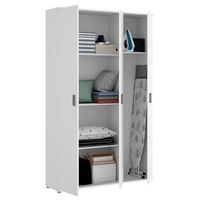 armario auxiliar fit 3 puertas con escobero blanco 190x116x35 cm