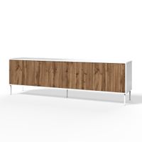 aparador de 4 puertas en melamina y mdf blancoroble