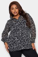 yours blusa blanca y negra estampado de cebra mujer curvy y tallas grandes yours
