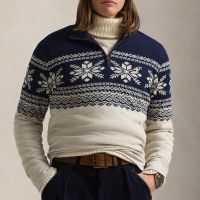 polo ralph lauren fairisle cotton-jacquard jumper - m
