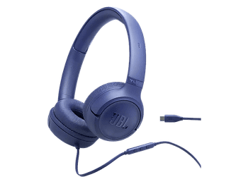 Auriculares - JBL Tune 530C, Cable USB-C, Diadema, Pure Bass, Plegables, Azul
