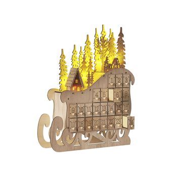 Decoración De Navidad Led Marrón Claro Trineo Calendario De Adviento Impala