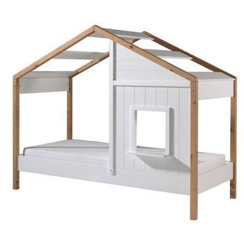 Cama Dúplex 90x200 Cm 1 Ventana Madera Clara Y Blanco Babs