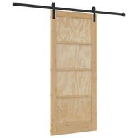 puerta corredera natural 86 x 1985 cm madera de pino maciza vidaxl