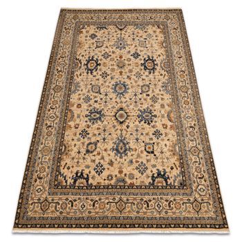 Alfombra De Lana Keshan Franjas, Oriental Clásico 7521/53555 Beige /  80x145 Cm