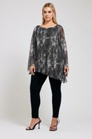 yours london blusa asimetrica gris estampado de serpiente mujer curvy y tallas grandes yours london