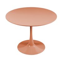 mesa de comedor redonda para 4 personas 100 cm rosa salmon