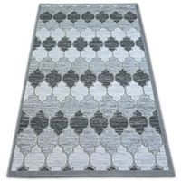 alfombra acrilica yazz 3766 enrejado trebol marroqui gris 80x150 cm