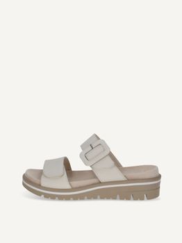 CAPRICE Mule, white, made of Leather with Wedge heel, Size 36