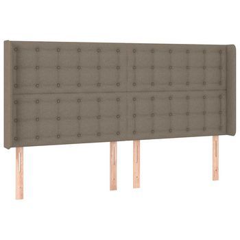 Cabecero Con Orejas De Tela Gris Taupe 163x16x118/128 Cm Vidaxl