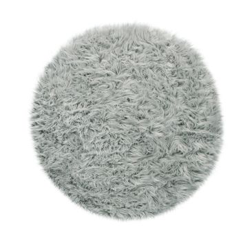 Alfombra de pelo largo Playara gris  60 cm redondo