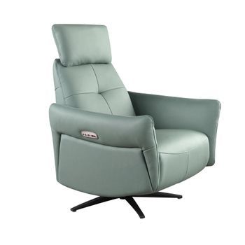 Sillón Relax Giratorio Piel Verde Turquesa Angel Cerdá 5174 81x90x110