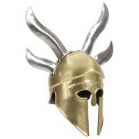 replica de casco de guerrero griego rol en vivo acero laton vidaxl