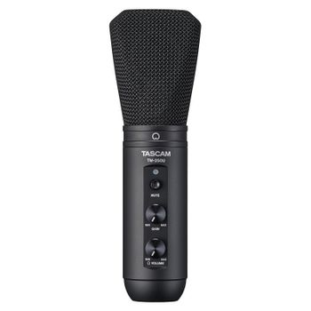 Micrófono Tascam TM-250U USB Supercardioide con mute y soporte de sobremesa